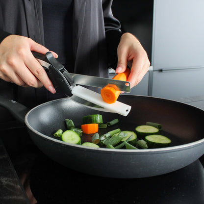 myramonda 2-in-1 Scherenmesser mit Mini-Schneidebrett